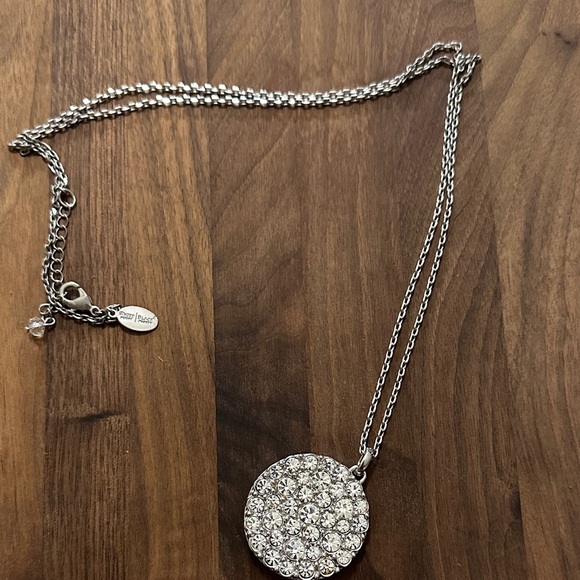 White House Black Market Silver Crystal Necklace - Picture 6 of 7